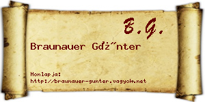 Braunauer Günter névjegykártya
